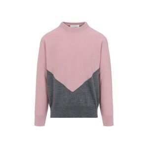 JIL SANDER Colorblock Knit Sweater Men PINK & PURPLE Sweaters & Cardigans